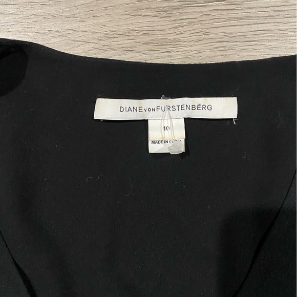 Diane Von Furstenberg Faux‎ Wrap Floral Silk Dress Black Oxblood - Picture 6 of 9